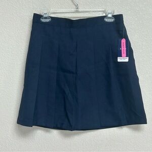 NWT IZOD Girls Plus Size 14.5 Navy Pleated School Uniform Skirt